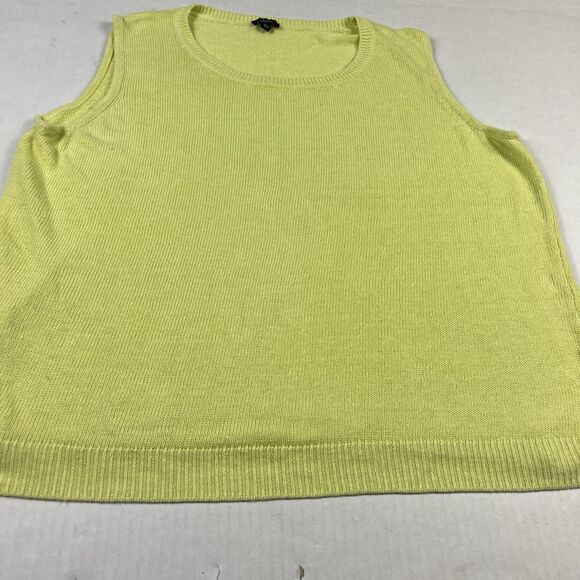 Talbots Linen Knit Sweater Tank Green 2XP Sleeveless Cottagecore Minimalist Top - Picture 2 of 10